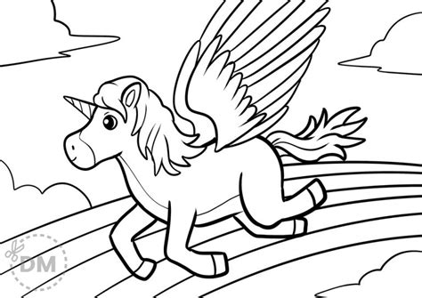 Pegacorn Coloring Page - Pegasus Unicorn - diy-magazine.com