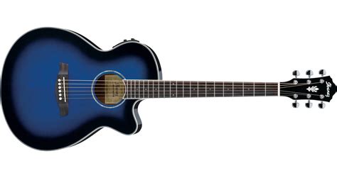 Ibanez AEG10II Cutaway Acoustic Electric Guitar, Transparent Blue ...