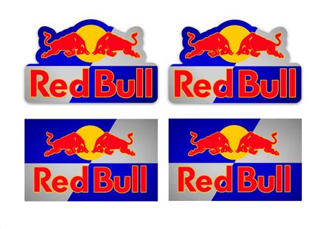 Red Bull Motor Bike, Car Moto Kart Helmet Stickers Set Multi Colour ...