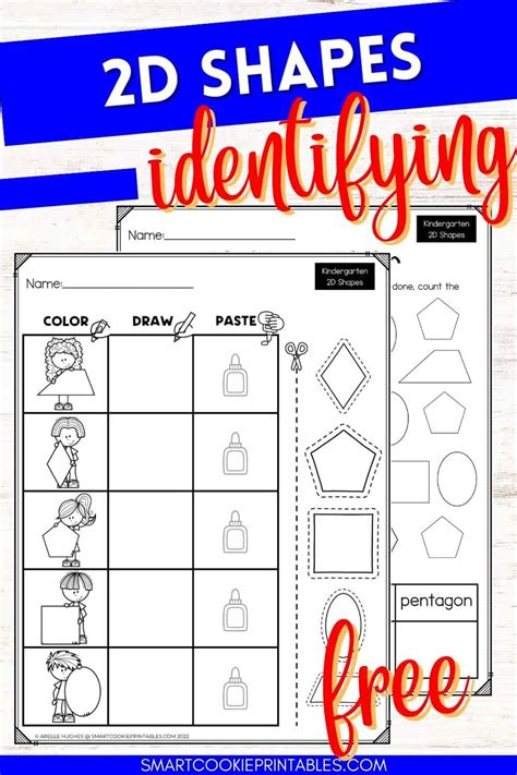 Free 2D Shapes Matching Worksheets - Smart Cookie Printables