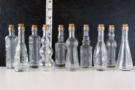 Decorative Clear Glass Bottles with Corks, 5" tall (Set of 10 ...