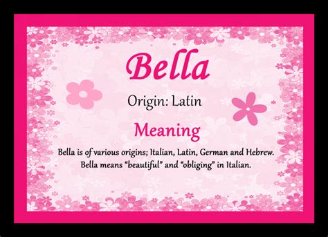 Bella Personalised Name Meaning Placemat - The Card Zoo