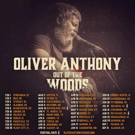 Oliver Anthony Announces Out Of The Woods 2024 Tour With Affordable ...