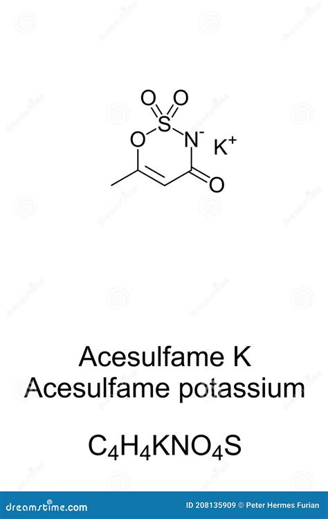 Acesulfame Potassium, Molecular Structures, Artificial Sweetener, E950 ...