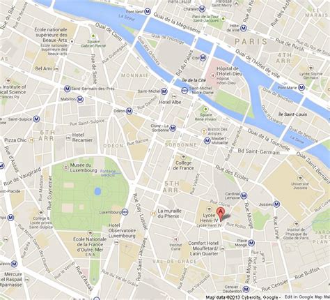 Quartier Latin on Map of Paris