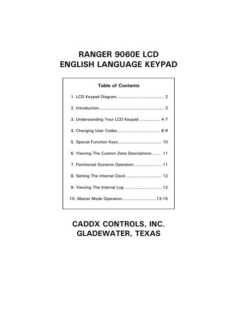 CADDX RANGER 9060E MANUAL Pdf Download | ManualsLib