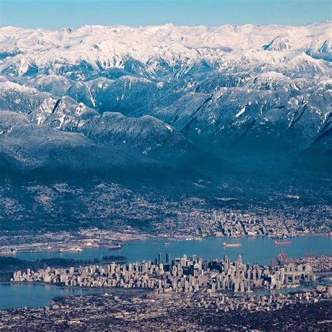 Aerial View of Vancouver and the North Shore Mountains | City ...