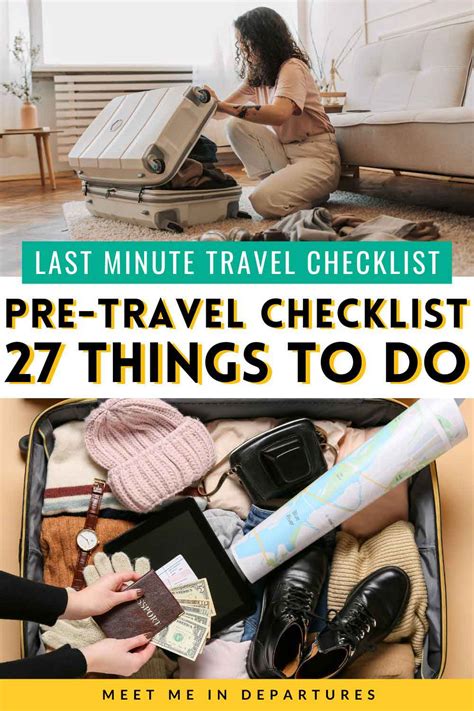 Useful Last Minute Travel Checklist: 27 Pre-travel Checklist Things To Do