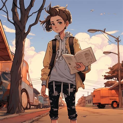 Premium AI Image | Cute gilr character tomboy cartoon