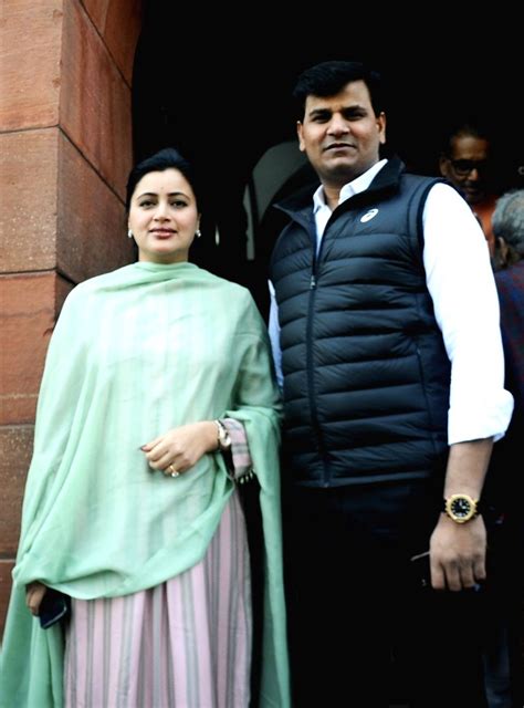 MP Navneet Kaur Rana with her husband Ravi Rana at Parliament