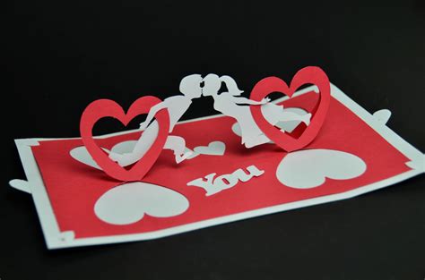 Twisting Hearts Pop Up Card Template - Mightyprintingdeals.com