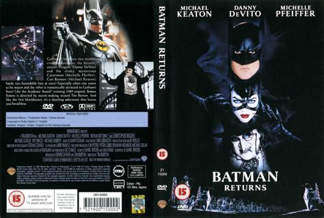 Batman Returns (1992) R2 - Movie DVD - CD Label, DVD Cover, Front Cover