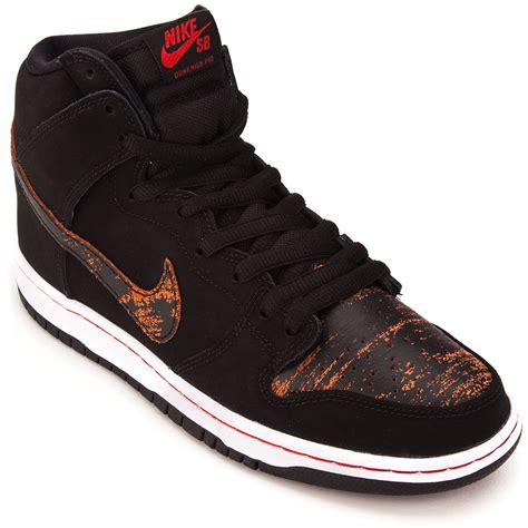 Nike Dunk High Pro SB Shoes - Black/Black/Red - 10