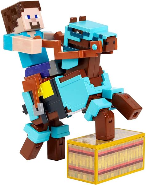 Minecraft Comic Maker Steve Armored Horse 3.25 Action Figure 2-Pack ...