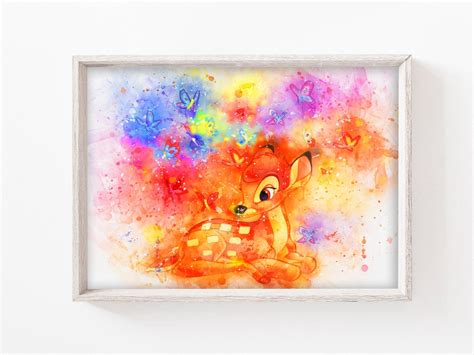 Watercolor Bambi Print Nursery Art INSTANT DOWNLOAD Bambi | Etsy