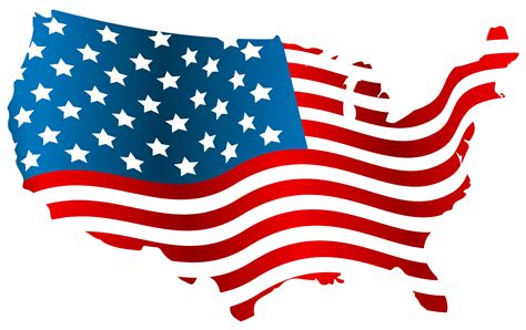 USA Flag Map PNG Clip Art Image | Gallery Yopriceville - High-Quality ...