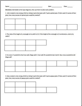 Tape Diagram Worksheet 6th Grade - Wiring Diagram