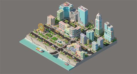 Low poly city 3d model free