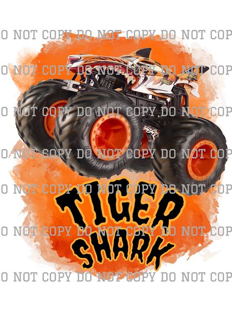 Orange Shark Monster Truck PNG, Tiger Digital File Download, Orange ...