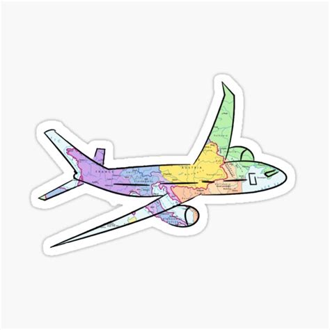 "Airplane Map" Sticker for Sale by kateweav | Redbubble