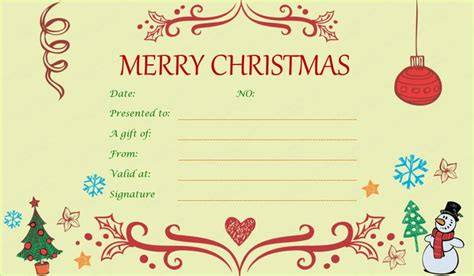 Festive Decorating Christmas Gift Certificate Template | Printable gift ...