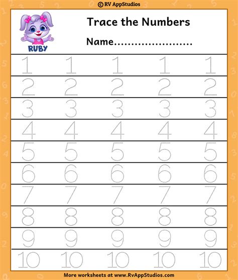 tracing numbers 1 10 worksheet learning printable - pin by ...