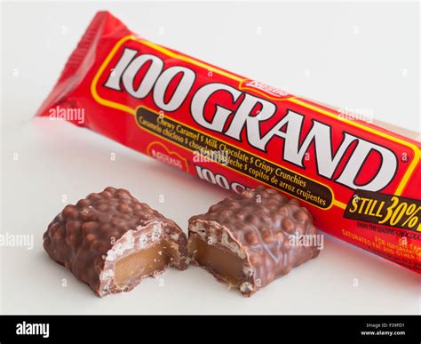 A 100 Grand Bar, a chocolate candy bar made by Nestlé Stock Photo ...