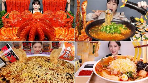 BEST ASMR MUKBANG. SPICY FOOD 85. SSOYOUNG, NANA MUKBANG, AMIAMI ...