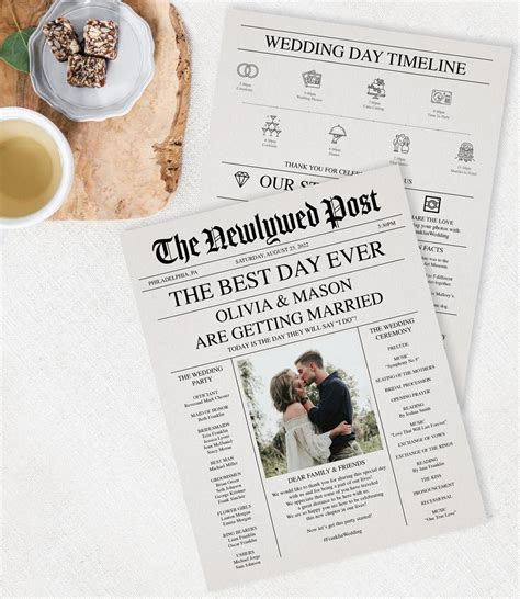 How to Make Newspaper Wedding Programs | DIY Printable Wedding Program ...