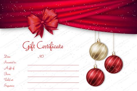 Hanging Baubles Christmas Gift Certificate | Christmas gift certificate ...