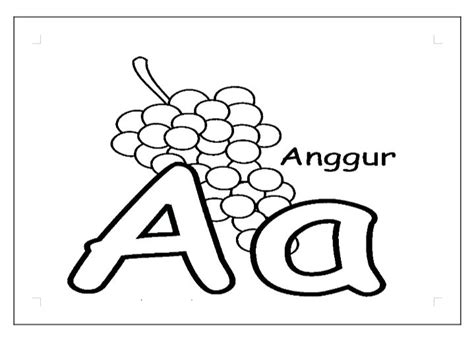 Mewarnai Huruf Abjad A - Z 26 Lembar / Kertas A4 Mewarnai Bergambar ...