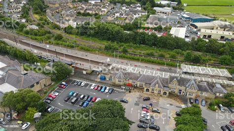 Skipton Railway Station England Drone Aerial View From Air Birds Eye ...