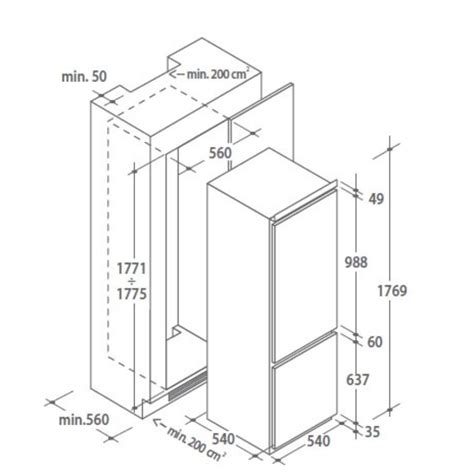 CANDY Built-in Double Door Fridge Freezer - CKBBS172FT - V.Demajo