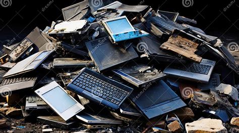 Electronic Waste Ready To Recycle. Pile of Mixed Electronic Waste, Old ...