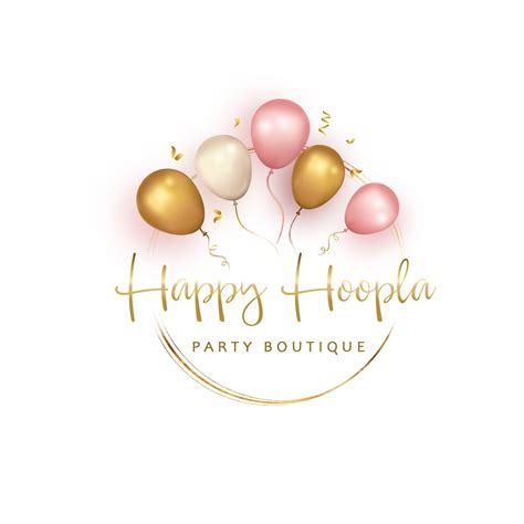 Balloon Party Logo Event Logo Pink and Gold Logo Event - Etsy Canada in ...