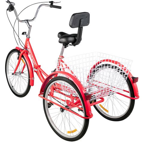 Folding Adult Three Wheel Tricycle Bike With Basket 26"– Zincera