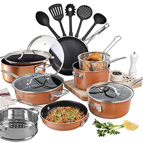 Gotham Steel Stackmaster Nonstick Pots & Pans Set, 17 Piece Stackable ...