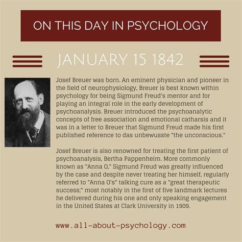 Josef Breuer History Of Psychology, Psychology Notes, Psychology ...