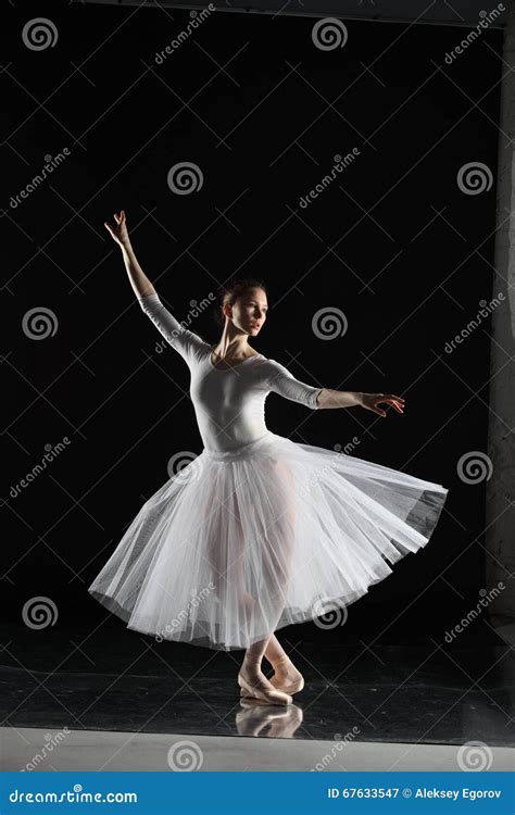 Ballerina in white stock image. Image of human, exercising - 67633547