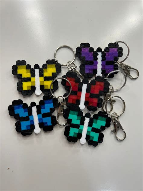 Butterfly Perler Bead Keychain - Etsy