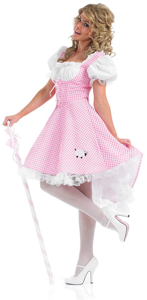 Ladies Longer Length Bo Peep Costume For Fairytale Fancy Dress Adults ...