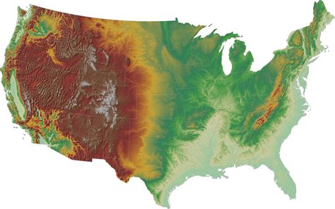 Digital Elevation Model of the Contiguous United States [3375x2118] : r ...