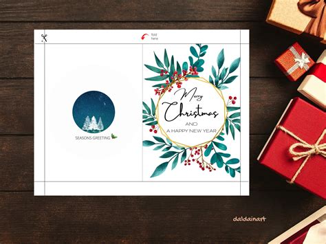 Merry Christmas Cards PRINTABLE Holly Merry Christmas and A - Etsy