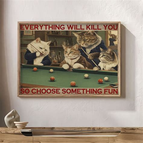 Cats Playing Pool Canvas Poster Funny Cats Playing Pool - Etsy