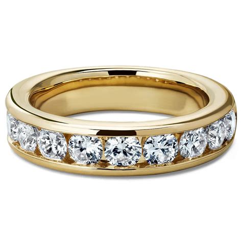 Channel Set Round Diamond Ring in 18k Yellow Gold (1 1/2 ct. tw ...