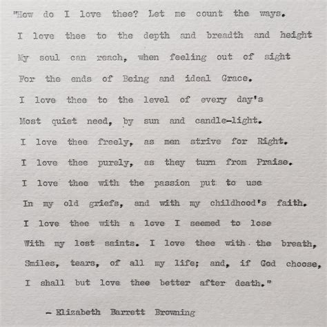 Elizabeth Barrett Browning Love Poem on typewriter | Love poems, Poems ...