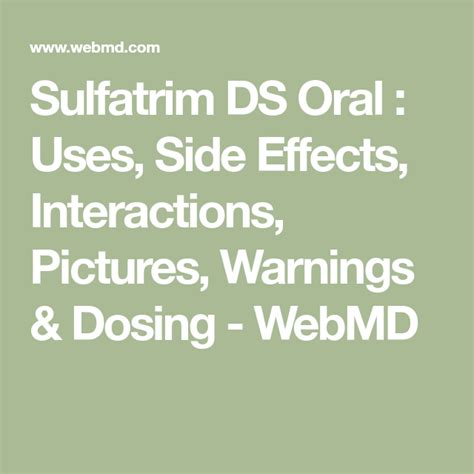 Sulfatrim DS Oral : Uses, Side Effects, Interactions, Pictures ...