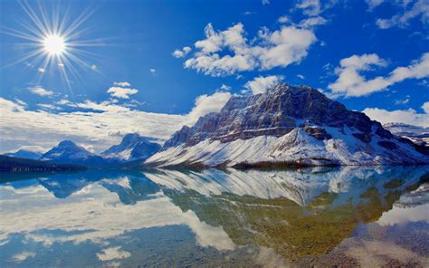 Download wallpapers Bow Lake, 4k, winter, Alberta, mountains, North ...