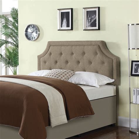 Rutherford Queen and Full Tufted Upholstered Headboard Mushroom ...