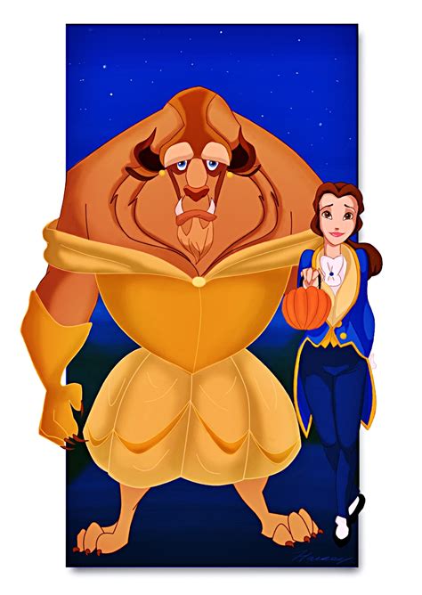 Walt Disney Fan Art - The Beast & Princess Belle - Walt Disney ...